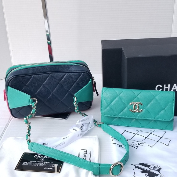 Limited Edition CHANEL Goatskin Quilted Tri-Color In & Out Waist Sling Bag - Picture 8 of 16